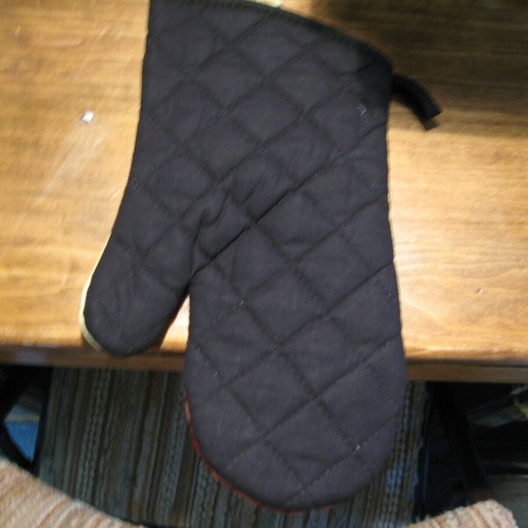 Home Collection Chef Themed Cotton Oven Mitts 7x13 - Picture 2 of 2